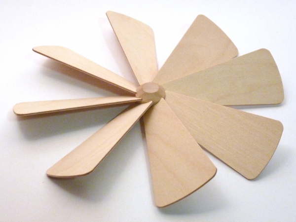 Flügelrad mit 8 Sperrholzflügel komplett montiert