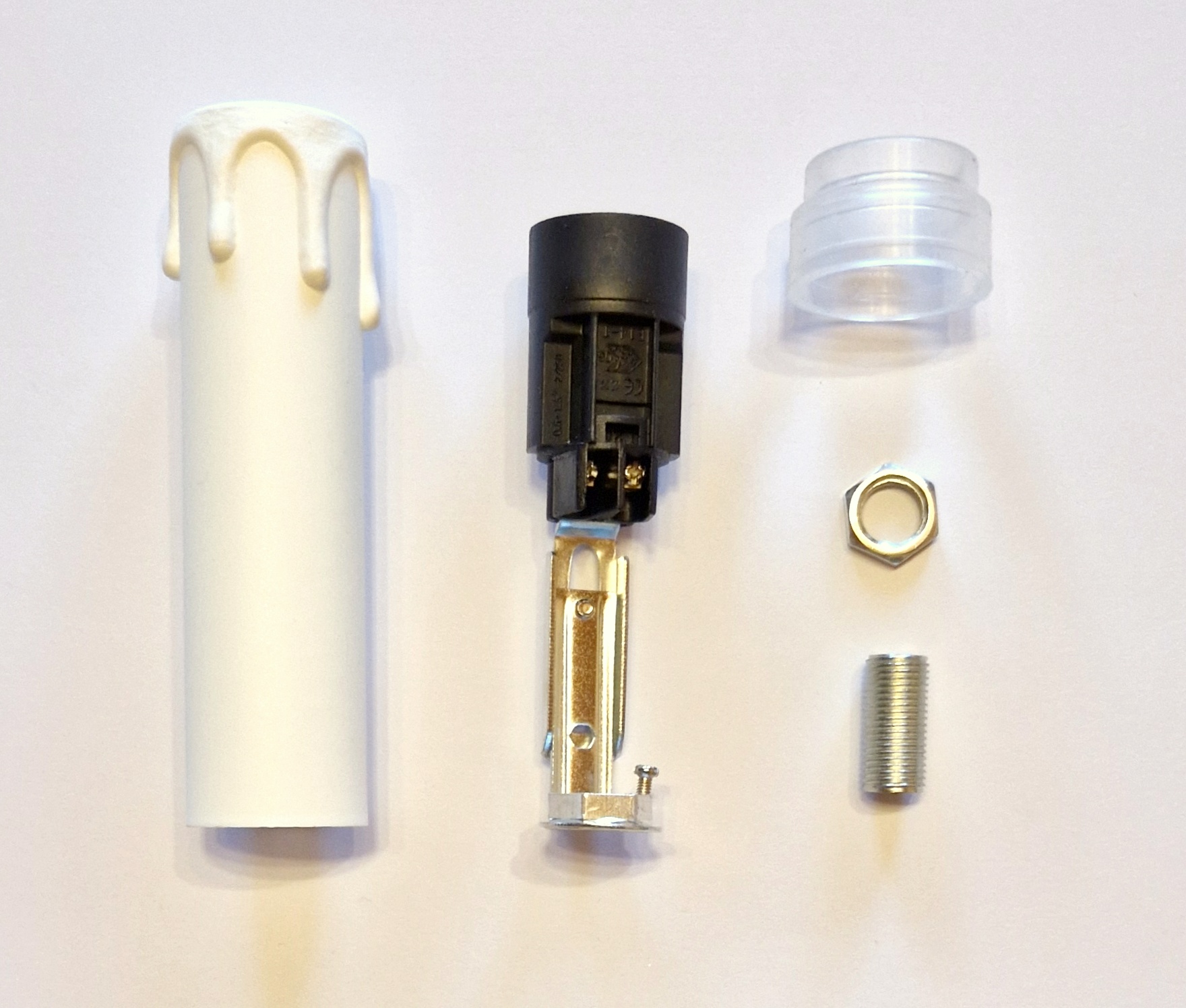 Kerzenschaft und Fassung E14 für Außen - Komplettset