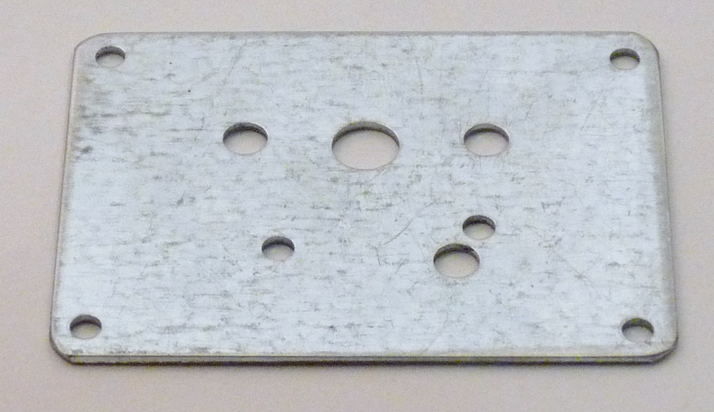 Grundplatte für Mörzmotor aus Stahl, 80x60mm
