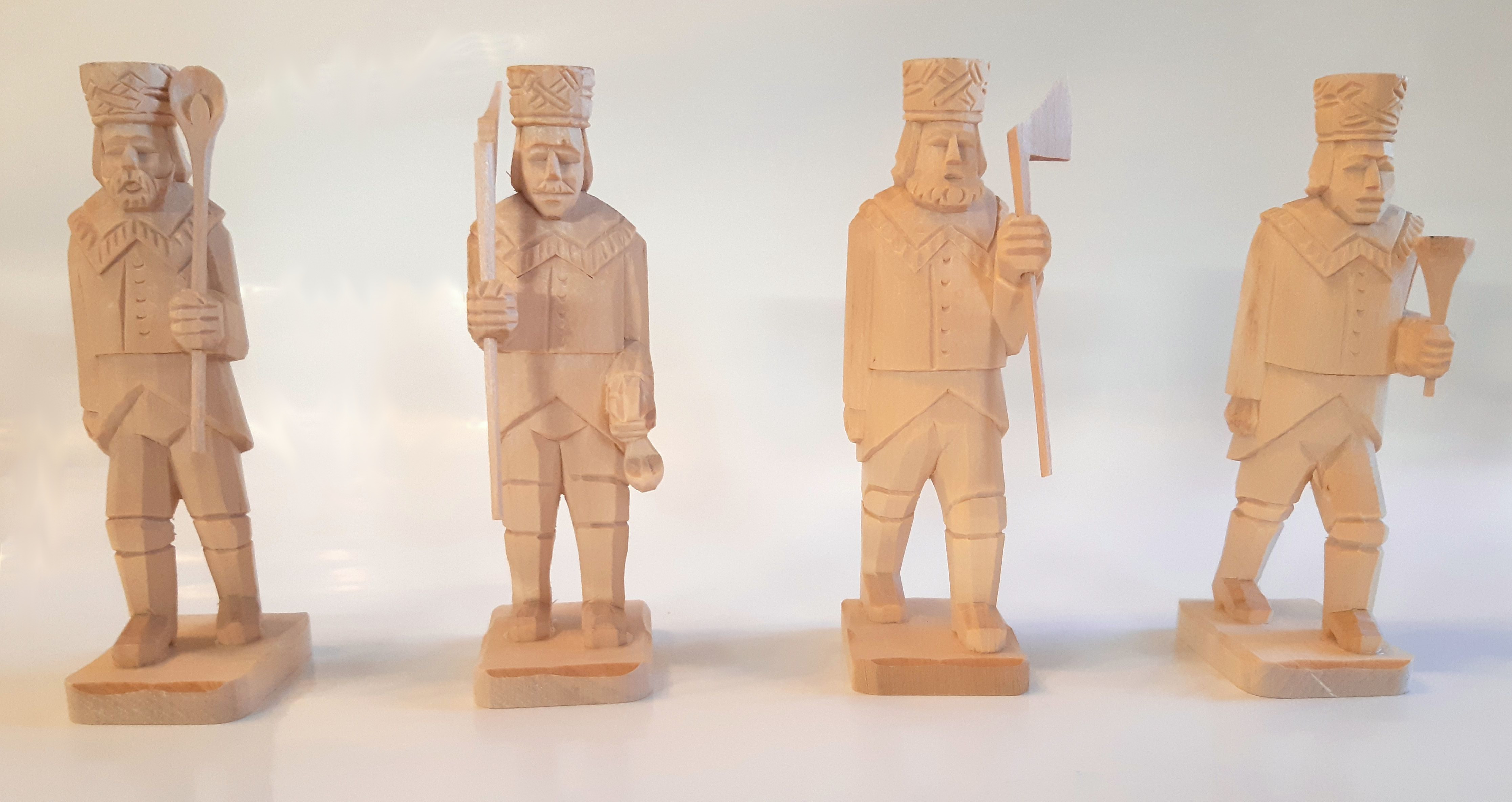 Bergmänner geschnitzt - Gruppe 2 Schmelzer - vierteilig