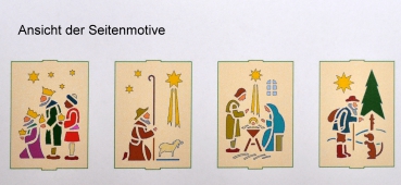 Vorlage Kastenlaterne - Motiv Christi Geburt