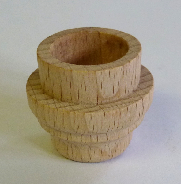 Lichtertülle aus Buchenholz für 17mm Blecheinsatz - abgesetzte Form