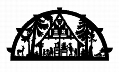 Vorlage Schwibbogen - Motiv Waldhaus