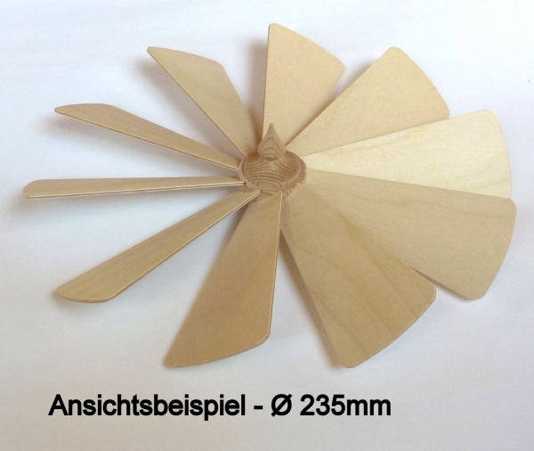 Flügelrad mit 10 Sperrholzflügel komplett montiert