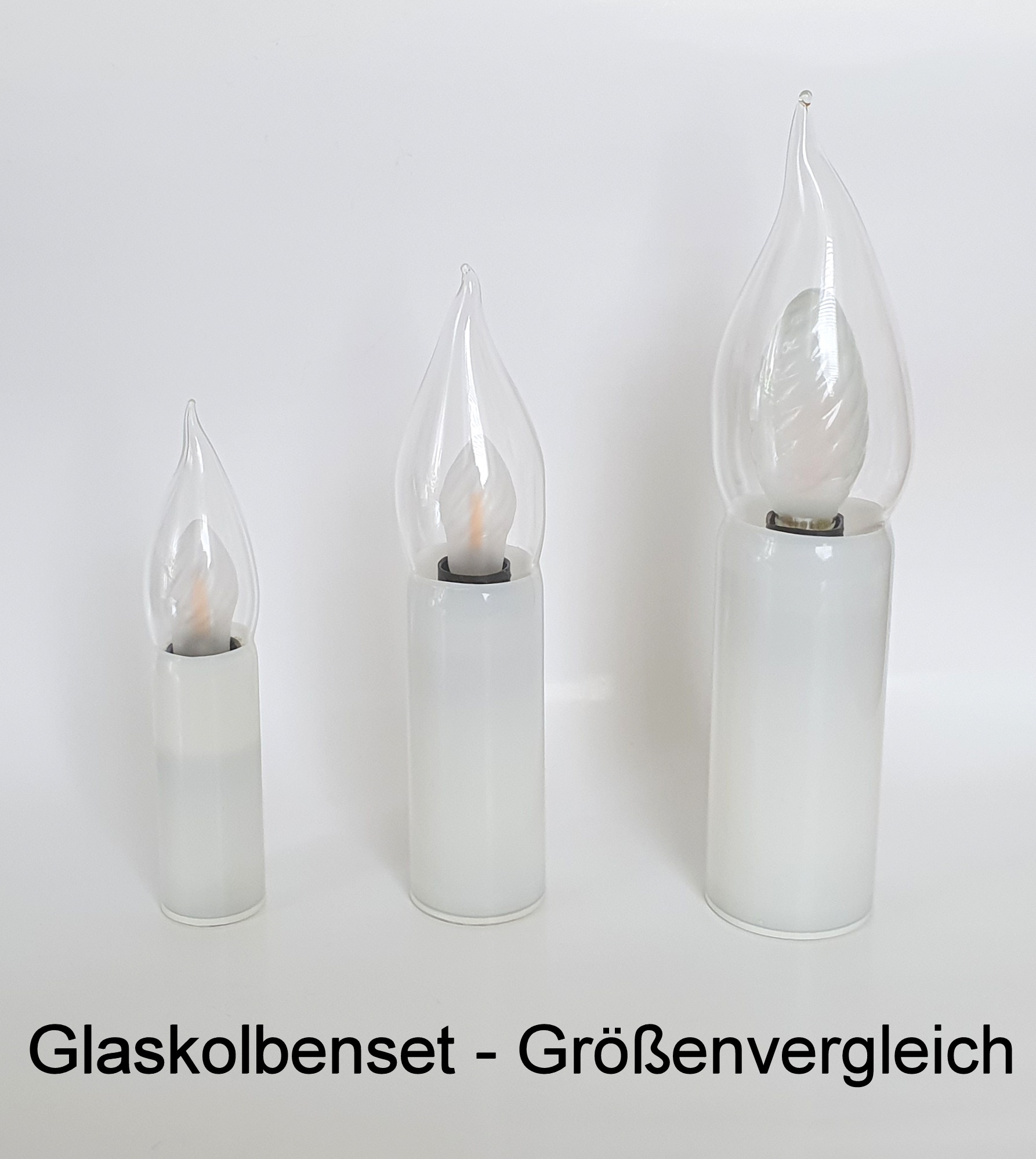 Komplettset mit Glaskolben, Fassung und Befestigungsmaterial