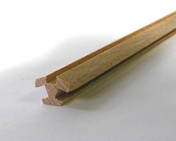 Nutleiste für 8 Ecken aus Buchenholz mit 3 Nuten